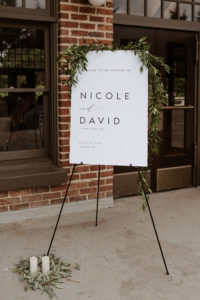 wedding sign with couple's name